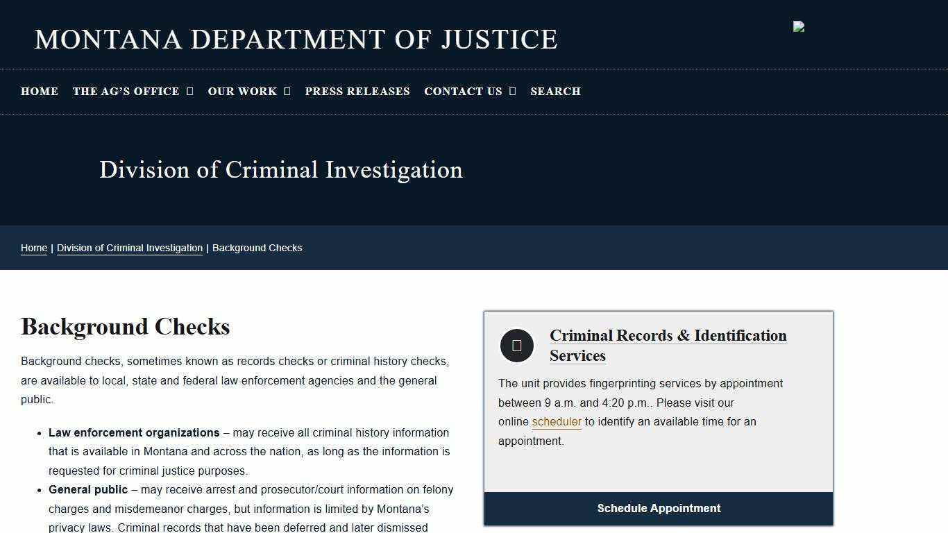 Background Checks – Montana Department of Justice